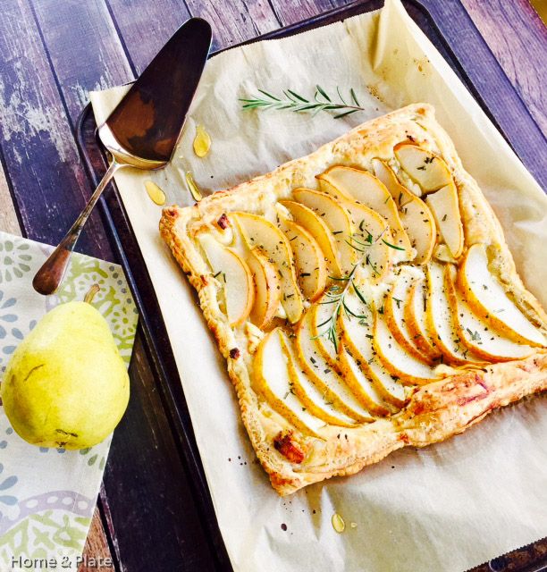 Pear Tart with Goat Cheese, Rosemary & Honey