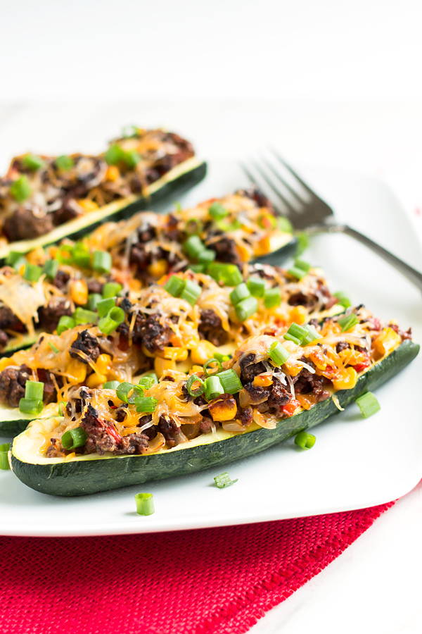 Stuffed Zucchinis with Taco Filling